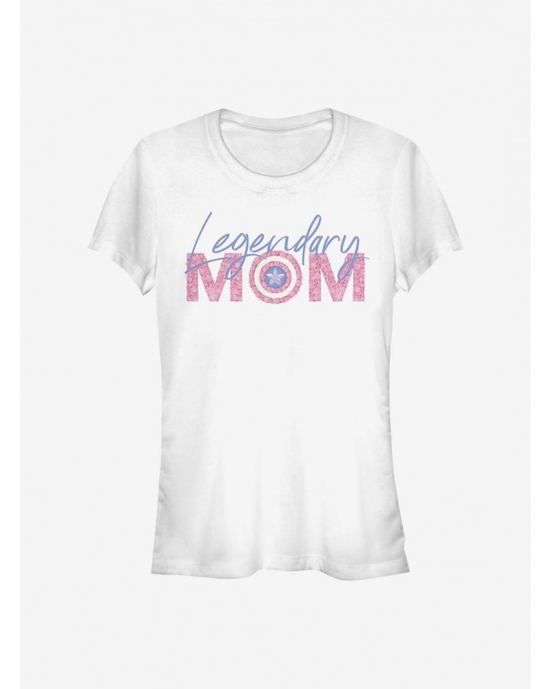 Marvel Captain America Legendary Mom Flowers Girls T-Shirt $9.16 T-Shirts