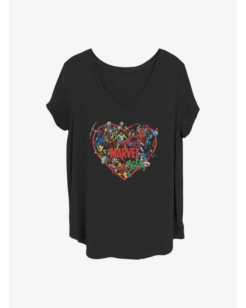 Marvel The Avengers Marvel Hero Heart Girls T-Shirt Plus Size $8.55 T-Shirts