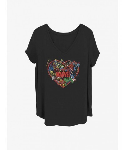 Marvel The Avengers Marvel Hero Heart Girls T-Shirt Plus Size $8.55 T-Shirts