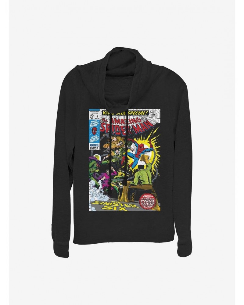 Marvel Spider-Man Comic Cowlneck Long-Sleeve Girls Top $11.85 Tops