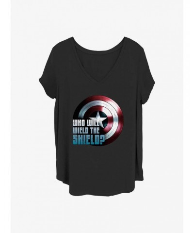 Marvel The Falcon and the Winter Soldier Wielding The Shield Girls T-Shirt Plus Size $8.55 T-Shirts