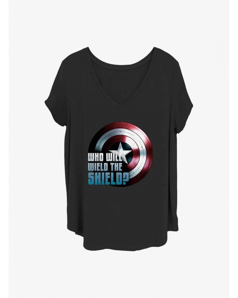 Marvel The Falcon and the Winter Soldier Wielding The Shield Girls T-Shirt Plus Size $8.55 T-Shirts