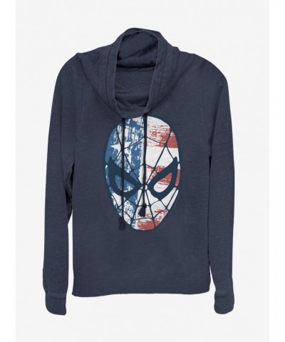 Marvel Spider-Man Spidey Americana Cowl Neck Long-Sleeve Girls Top $17.96 Tops