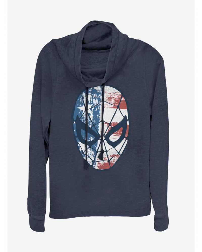 Marvel Spider-Man Spidey Americana Cowl Neck Long-Sleeve Girls Top $17.96 Tops