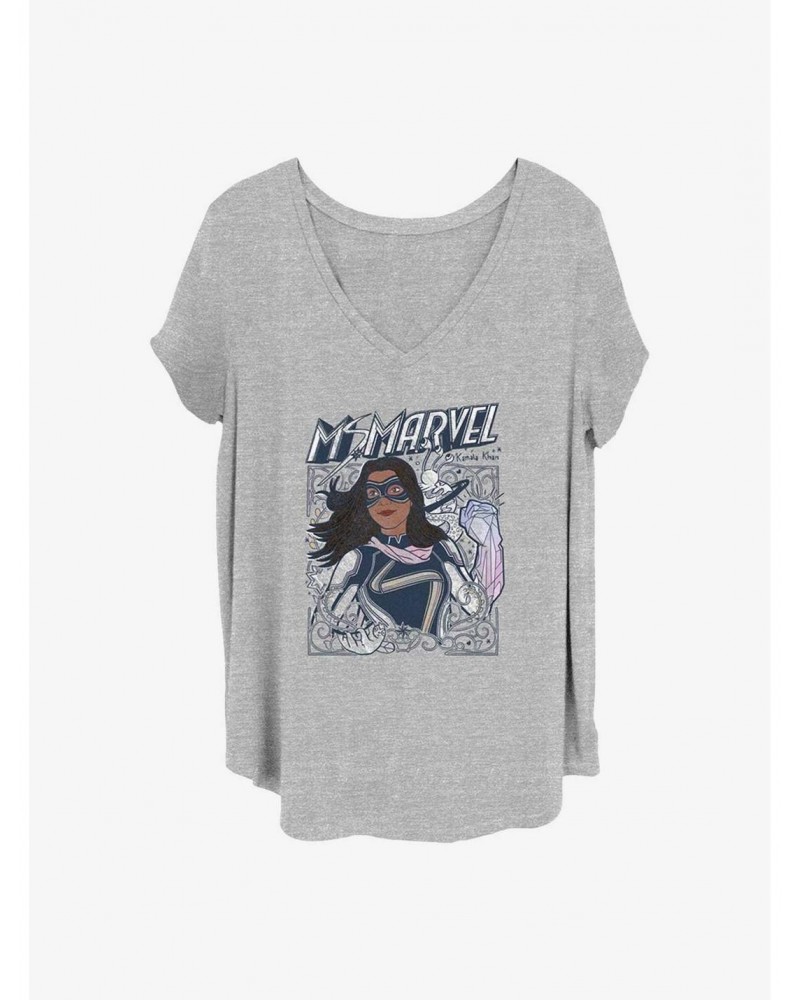 Marvel Ms. Marvel Doodle Kamala Girls Plus T-Shirt $9.94 T-Shirts