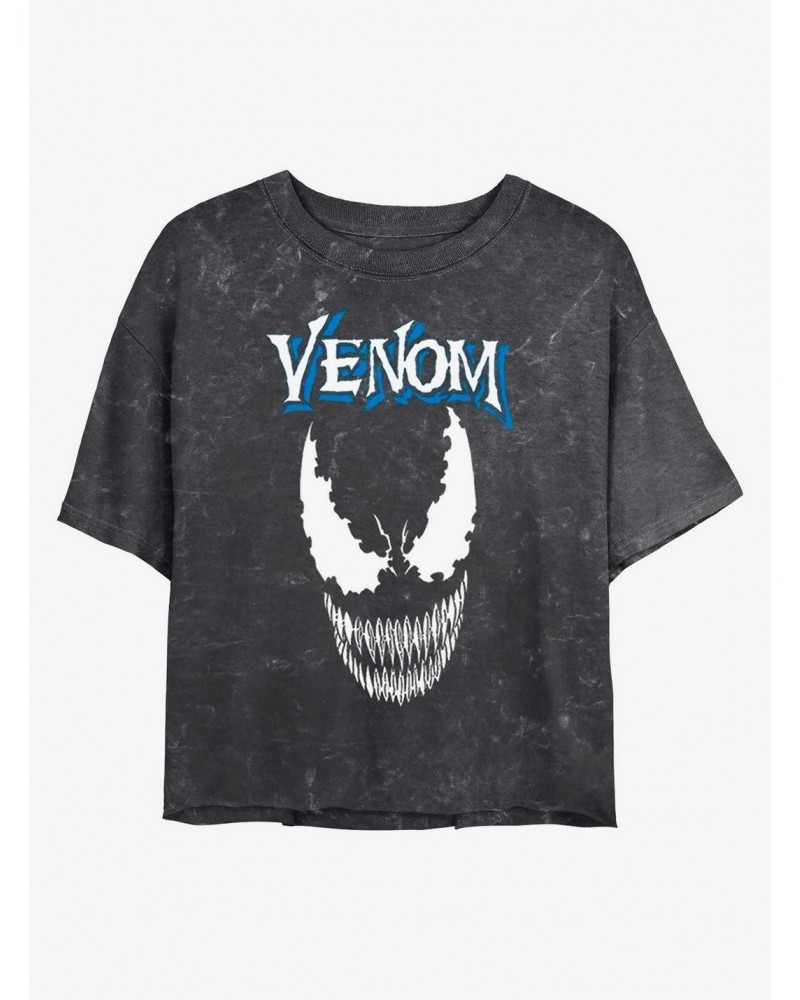 Marvel Venom Face Mineral Wash Crop Girls T-Shirt $10.87 T-Shirts