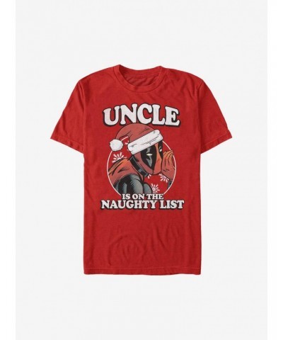 Marvel Deadpool Uncle Is On the Naughty List Holiday T-Shirt $8.41 T-Shirts