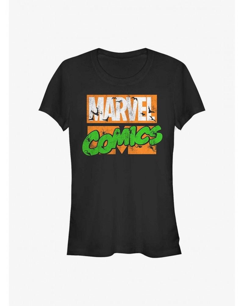 Marvel Comics Spooky Logo Girls T-Shirt $7.37 T-Shirts