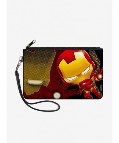 Marvel Chibi Iron Man Repulsor Pose Wallet Canvas Zip Clutch $9.45 Clutches