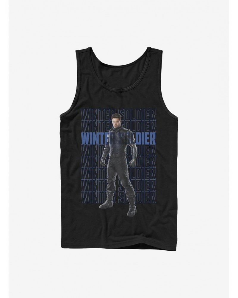 Marvel The Falcon And The Winter Soldier Winter Soldier Repeating Tank $8.96 Tanks