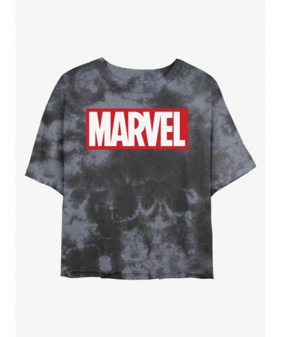 Marvel Logo Tie-Dye Girls Crop T-Shirt $8.55 T-Shirts