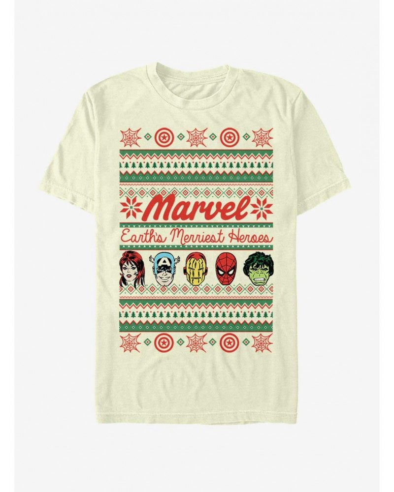 Marvel Avengers Merriest Heroes Ugly Christmas T-Shirt $6.50 T-Shirts