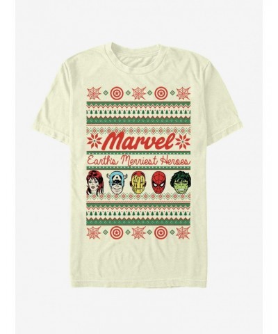 Marvel Avengers Merriest Heroes Ugly Christmas T-Shirt $6.50 T-Shirts